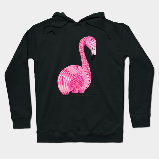 Pink Flamingo Totem Animal Hoodie by FreeSpiritMeg